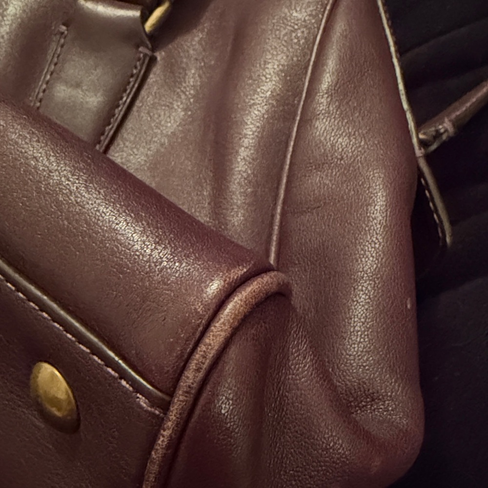 Coach Dark Purple Satchel with Gold Studs - Picture 11 of 13